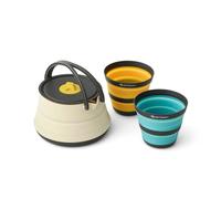 Set of Sea to Summit Frontier 1.1L kettle + 2 foldable cups beige orange blue