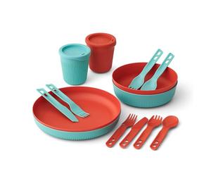 Sea to Summit - Passage Dinnerware Set - 2 Person, 14 Piece - 2 Plates, Bowls, Cups & Cutlery Sets - Dishwasher & Microwave Safe - BPA-Free - Glass Reinforced Polypropylene Camping Dinnerware - 648g