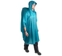 Sea to Summit - Ultra-Sil Nano Tarp Poncho - Ultra-Lightweight & Waterproof Rain Gear - With Hood - Fits A Large Backpack - Converts Into 2-Person Tarp Shelter - For Backpacking - Pacific Blue - 230g