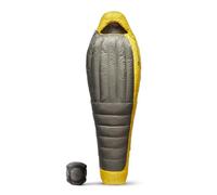 Sea to Summit - Spark Ultralight Down Sleeping Bag Long (-9°C) - Mummy Shaped - Full Length - 850+ Loft Ultra-Dry Down - 3 Season - For Backpacking - Grey & Yellow - 786g