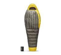 Sea to Summit - Spark Ultralight Down Sleeping Bag Regular (7°C) - Mummy Shaped - Full Length - 850+ Loft Ultra-Dry Down - 1 Season - For Backpacking - Grey & Yellow - 363g