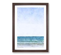 Sea to The Sky Painting Framed Print | A2 Walnut Framed Wall Art | Ready to Hang | Modern Nautical Picture | Living Room Bedroom Lounge Office
