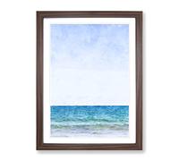Sea To The Sky Painting Modern Framed Print | A3 Walnut Framed Wall Art | Ready to Hang | Modern Nautical Picture | Living Room Bedroom Lounge Office