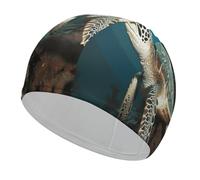 Sea Turtle(1) Classic Unisex Soft Swim Cap, Recreational Swimming Cap,Swim Hats Comfortable Flexible Durable for Training Pool & Beach
