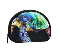 Sea Turtle 1 Printed Coin Purse for Women Cute Small Change Wallet Mini Coin Purses Pouch with Zipper