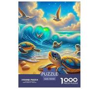 Sea Turtle, 1000-piece Jigsaw Puzzle, Goal Oriented Recreational Game Motivating Efficiency Speed Strategic Planning, Lively Indoor Amusement Enhancing Engagement through Playful Rivalry, Suitable for