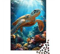 Sea Turtle 1000 Piece Puzzle Coral Reef for Relaxation Brain Training Retirement Gift Housewarming Gift for Advanced Puzzlers 70x50cm/1000pcs