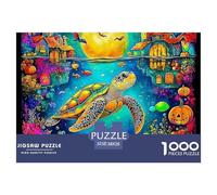 Sea Turtle 1000 Piece Puzzle For Adults And Kids Whimsical Challenge Colourful Educational Games 100% Recycled Cardboard 38x26cm/1000pcs