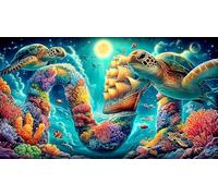 sea-turtle 1000 Piece Puzzle Game Recycled Paper Educational Game Challenge Great Gift Idea for Adults and Kids Age 12 Years Up 38x26cm/1000pcs