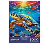 Sea Turtle 1000 Pieces Jigsaw Puzzles Colourful for Kids Challenging Games Home Decoration Birthday Presents Gifts 52x38cm/1000pcs