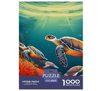 Sea Turtle 1000 Pieces Jigsaw Puzzles Colourful for Kids Educational Games Home Decoration Birthday Presents Gifts 38x26cm/1000pcs