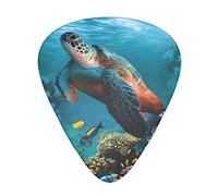 Sea Turtle 12 Pack Guitar Picks Guitar Plectrums for Electric Acoustic Bass Guitar（Includes Thin Medium Heavy Gauges 0.46 0.71 0.96mm）