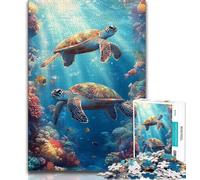 Sea Turtle Adult Jigsaws 1000 Pieces Difficult,Challenging Family Activity Games DIY Toy for Home Wall Decor Gifts (38x26cm)