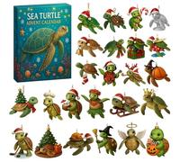 Sea Turtle Advent Calendar 2025,24 Day Ocean Inspired Christmas Countdown Calendar,Christmas Sea Turtle Advent Countdown,For Christmass Tree Home Decoration (2 Set)