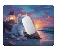 Sea Turtle And Cat Mouse Mat - 12.60 × 10.24 in, Gaming Mouse Pad g-264