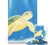 Sea Turtle And Fish 1000 Piece Jigsaw Puzzles for Teenagers Memory Boost Home Leisure Image Assembly Lovely Gift (38x26cm)