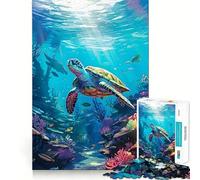 Sea Turtle Animal Ocean 1000 Piece Jigsaw Puzzles for Adults Teenagers Recall Boost Calm Escape Smooth Cut Heartfelt Gift (38x52cm)