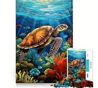 Sea Turtle Aquarium 1000 Piece Jigsaw Puzzles for Adults Teenagers Wise Think Toy Stress Relief Clear Cut (38x52cm)