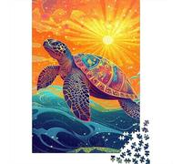 Sea Turtle Art Premium Cardboard 1000 Piece Colorful Ocean Design Puzzle Set, Educational Challenge Adults/Teens, Birthday Gift & Home Activity, Vibrant Colours for Enthusiasts 38x26cm/1000pcs