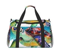 Sea Turtle Art Printed Travel Duffle Bag for Men Women Large Sport Gym Bag Handbag with Shoulder Strap for Travel Weekend Fishing Hunting