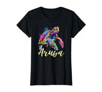 Sea Turtle Aruba Value Graphic T-Shirt, Women, Black, XL