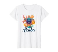 Sea Turtle Aruba Value Graphic T-Shirt, Women, White, XS