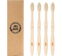 Sea Turtle Bamboo Toothbrushes, Soft Natural Plant-Based Bristles for Adults, 4 Pack