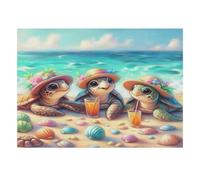 Sea Turtle Beach Shell Jigsaw Puzzle, 1000 Pcs For Adults | 70x50cm Cardboard, Brain Workout, Accurate Cutting, Adult Hobbyists, Stress Reduction