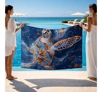 Sea Turtle Beach Towel 60 x 40 Inch sand Free Quick Dry Portable Comfortable Travel Essentials, Abstract Beach Towels Oversized 150 x 100 Unisex Bath Towels for Gym Yoga Pool Gifts for Women JXLT-1769