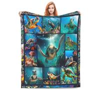 Sea Turtle Blanket for Turtle Lovers Sea Turtle Gifts for Women Girls Sea Turtle Decor for Bedroom Sofa Ocean Valentine's Day Christmas Anniversary Engagement Gifts for Her Women Friends 60"x50"