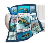 Sea Turtle Blanket Ocean Animal Print Throw Blankets for Couch Sofa Stuff Decor Lightweight Soft Cozy Fleece Plush Flannel Bedding for Baby Girls Boys Men Women Adults Lover 40"x50"