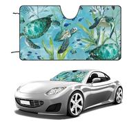 Sea Turtle-Blue Car Windshield Sun Shade Keep Car Interior Cool 55"x30" Folding Front Window Sun Shade, Heat Shield for SUV, Truck, Blocks UV