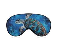 Sea Turtle-Blue Eye Mask, Side Sleeping Mask Light Blindfold Sleeping Mask Nose Pad and Elastic Band for Children Women and Men