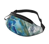 Sea Turtle-Blue Fanny Pack for Men Women Fashion Waist Packs Travel Crossbody Bag With Adjustable Strap Everywhere Belt Bag Waterproof Chest Bags Cycling Bum Bag Wallet