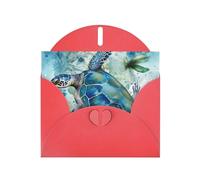 Sea Turtle-Blue Greeting Cards Blank Note Cards with Envelopes Happy Birthday Card Thank You Card Wedding Party Invitation Cards for All Occasions 4x6 Inch