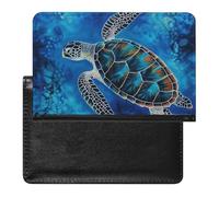 Sea Turtle-Blue Passport Cover Protector Rfid Blocking Passport Holder Id Card Holder Secure Travel Wallet Organizer for Passport Tickets Credit Cards, style, One Size