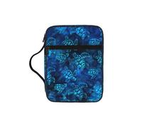 Sea Turtle-Blue Print Bible Cover Case, Carrying Book Case with Durable Handle Bible Protective Church Bag for Men Women