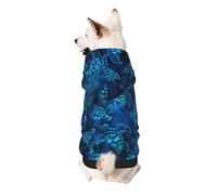 Sea Turtle-Blue Print Dog Hoodie Sweatshirt For Small Dogs, Warm, Soft And Breathable Pet Clothes, Easy To Wear Jumper For Winter And Fall Warm