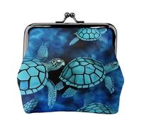 Sea Turtle-Blue Print Exquisite Versatile Kiss Lock Coin Purse Cute Small Zipper Wallet for Coins Cards