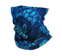 Sea Turtle-Blue Print Winter Neck Gaiter Warmer, Soft Face Mask Scarf For Cold Weather Skiing Cycling Outdoor Sports