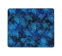 Sea Turtle-Blue Thick Desk Pad Mouse Mat with Lock Stitch Edge, Stable Non-Slip Surface for Computer Use