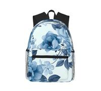 Sea Turtle-Blue Travel Backpack for Women Men Waterproof Carry On Backpack 15.6inch Laptop Backpack, Blue Flower Floral Pattern Roses, One Size, Laptop Backpack