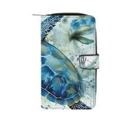 Sea Turtle-Blue Wallet Multifunctional Wallets for Men Compact Wallet Purse Passport Bag