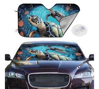 Sea Turtle Boho Style Car Windshield Sun Shade,Foldable Front Window Sun Visor Protector Uv Reflective Windshield Sunshade Covers Universal Car Accessories 51x27.5 Inch
