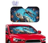 Sea Turtle Boho Style Car Windshield Sun Shade,Foldable Front Window Sun Visor Protector Uv Reflective Windshield Sunshade Covers Universal Car Accessories 51x27.5 Inch