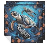 Sea Turtle Boho Style Cloth Napkins 18 X 18 Inch, 2 PCS Polyester Napkins, Soft & Absorbent Cloth Dinner Napkin for Wedding, Party, Restaurant, Elegant Table Decor