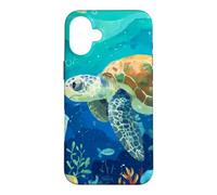 Sea Turtle Bubble Tea Ocean Bubble Pearl Milk Tea Case for iPhone 16 Plus