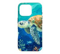 Sea Turtle Bubble Tea Ocean Bubble Pearl Milk Tea Case for iPhone 16 Pro