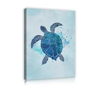 Sea Turtle Canvas Wall Art Ocean Inspired Prints Coastal Beach Style Artwork Modern Marine Life Poster Painting for Classroom Decor 85x120cm Innerframe