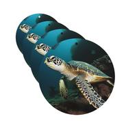 Sea Turtle Car Air Fresheners Cards 4 Pcs Hanging Fragrance Scented Cards Long-Lasting Car Aromatherapy Tablets for Wardrobe Bathroom Car Interior Mirror Pendant Gifts